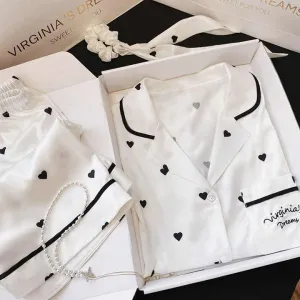 Women's and Girls' Sleepwear Women's 2-Piece Satin Pajamas Set Soft Sleepwear for Womenملابس نوم للسيدات والفتيات ملابس نوم نسائية من قطعتين بيجامة من الساتان مجموعة ملابس نوم ناعمة للنساء