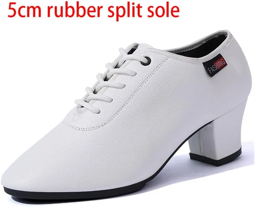 Women's Ballroom Dance Shoes, Low Heels Salsa Tango Practice Dancing Shoes Leather Stage Dance Shoes