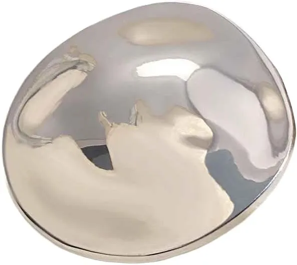 Women's Brooch Irregular Folded Round Metal Pins Gold Silver Color Brooches Accessories Party Jewelry Gift Silver 010268