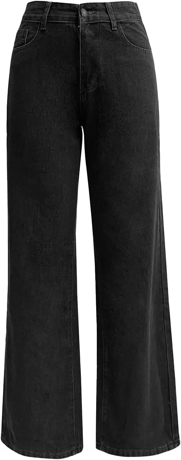 Womens Jeans High Waisted Straight Leg Loose Stretchy Lightweight Tummy Control Trendy Jeans Baggy Casual Denim Pants