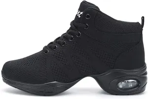 Women's Lace-up Dance Sneakers Air Cushion Hip Hop Athletic Line Dance Shoes Low Heel,Model 1918