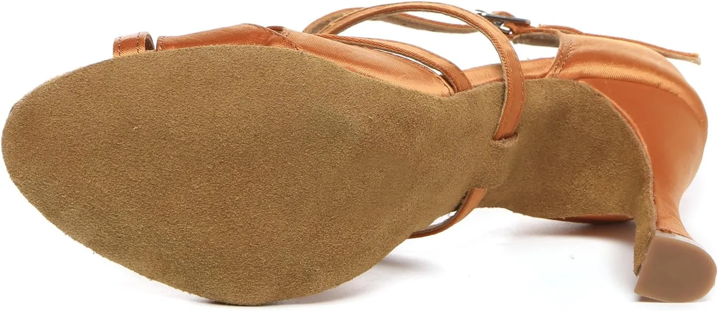 Women's Latin Ballroom Practice Dance Shoes Dance Heels 3 inch,Model L623