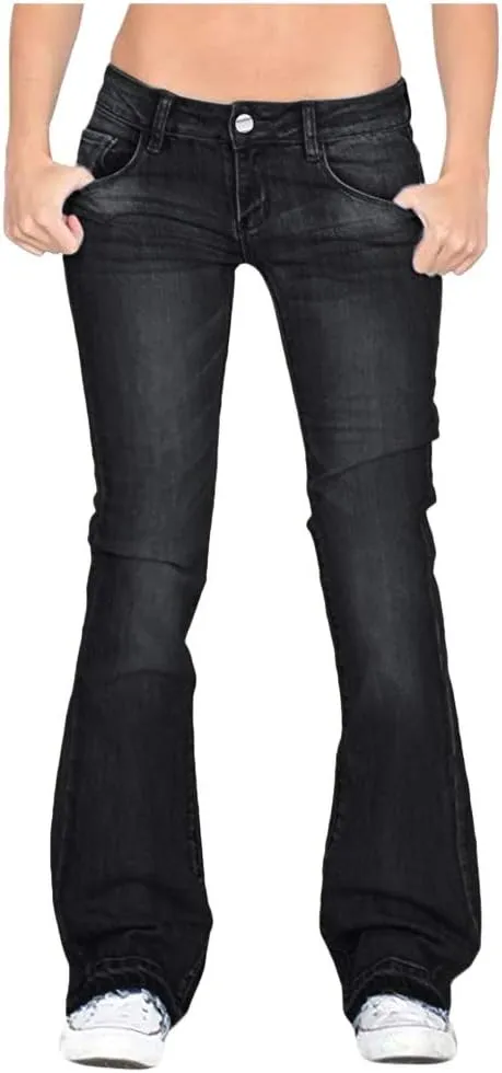 Womens Magic Shaping Bootcut Jeans Premium Stretchy Wide Leg Flared Bell Bottom Denim Pants Work Jeans with Pockets
