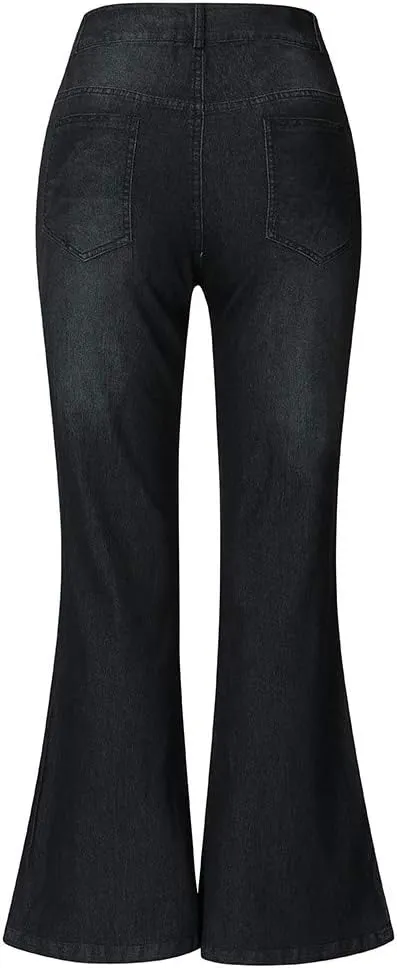 Womens Magic Shaping Bootcut Jeans Premium Stretchy Wide Leg Flared Bell Bottom Denim Pants Work Jeans with Pockets