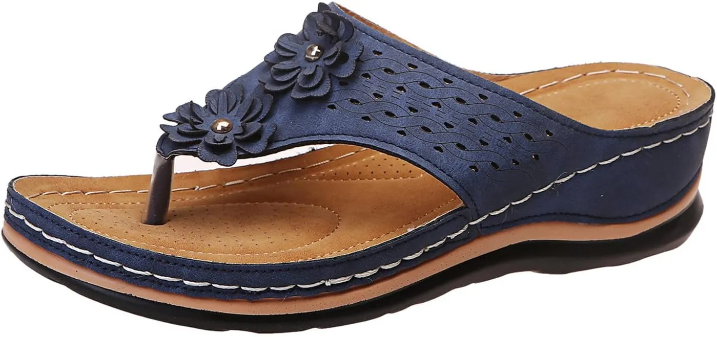 Womens Orthopedic Sandals with Arch Support Walking Shoes Comfortable Plantar Fasciitis Relief Adjustable Thick Sole Summer Beach Casual Outdoor Slides