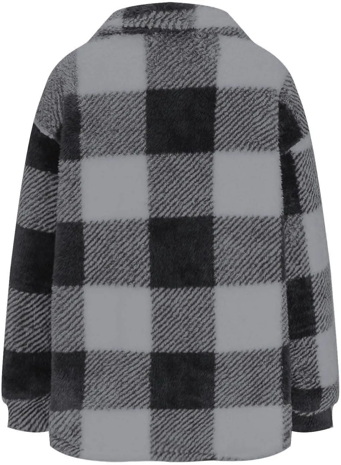 Womens Oversiezd Flannel Fleece Jackets Lightweight Trendy Color Block Plaid Coats Comfortable Loose Casual Outwears