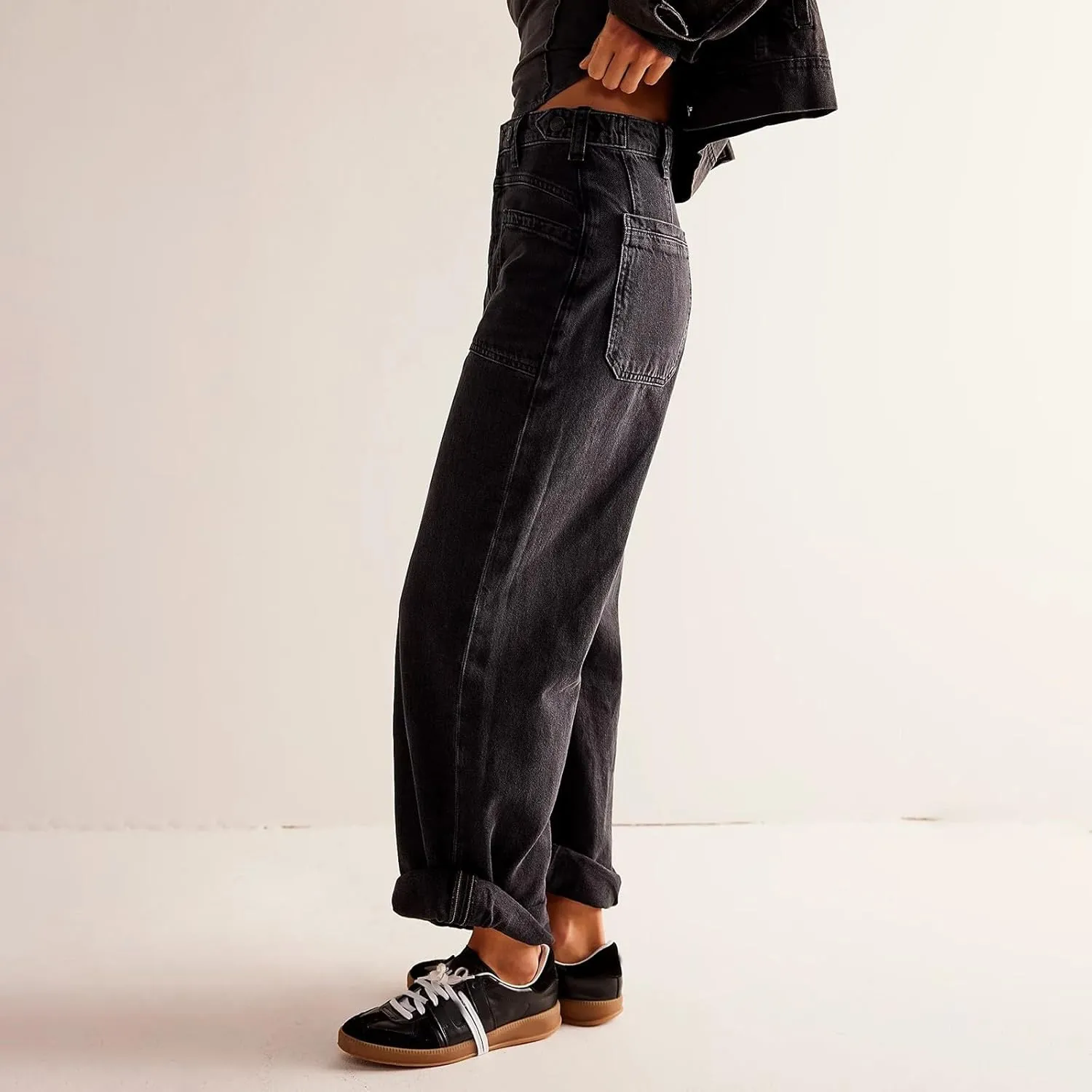 Women's Retro Y2k Jeans High Waisted Straight Leg Baggy Streetwear Denim Pants Trendy 2025 Loose Fit Horseshoe Jeans