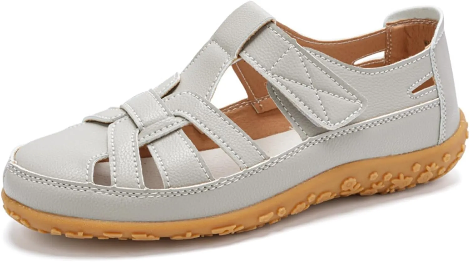 Womens Sandals Comfy Woven Closed Toe Shoes Orthopedic Softsole Shoe Comfortable Breathable Slip On Loafers Gladiator Beach Sandal Outdoor Walking Sandals with Arch Support