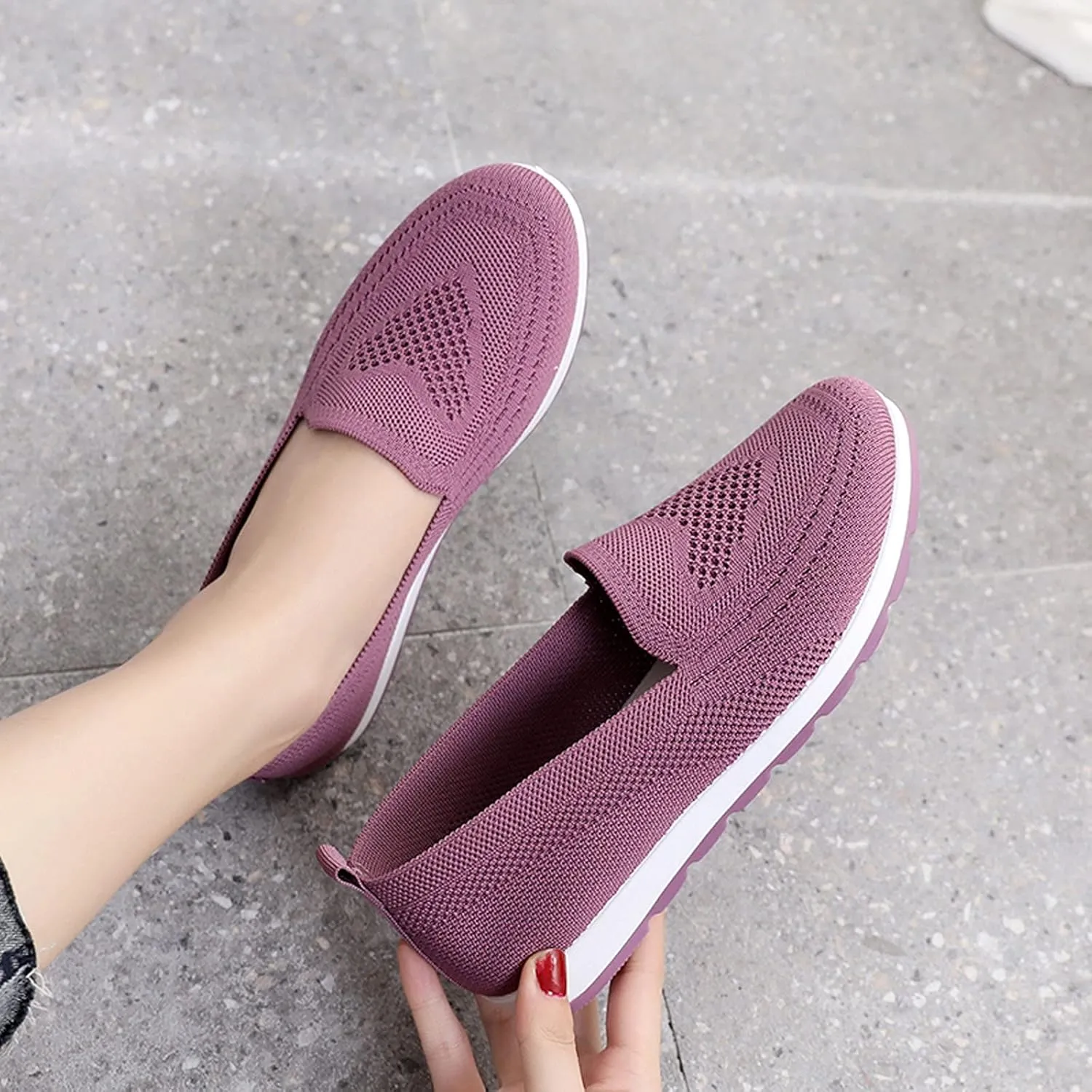 Women's Slip on Sneakers with Arch Support Breathable Walking Shoes Orthopedic Running Shoes 2024 Outdoor Sneakers