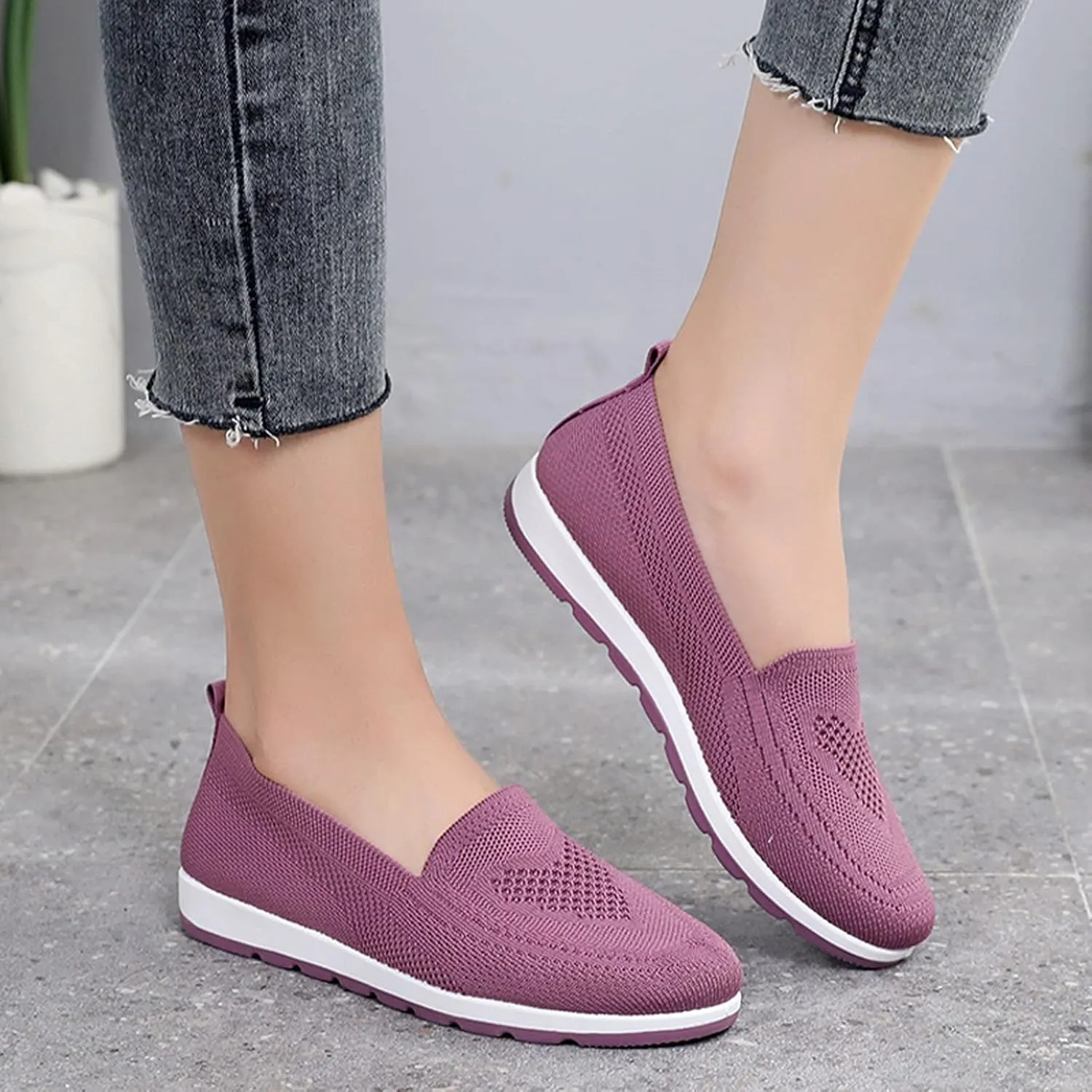 Women's Slip on Sneakers with Arch Support Breathable Walking Shoes Orthopedic Running Shoes 2024 Outdoor Sneakers