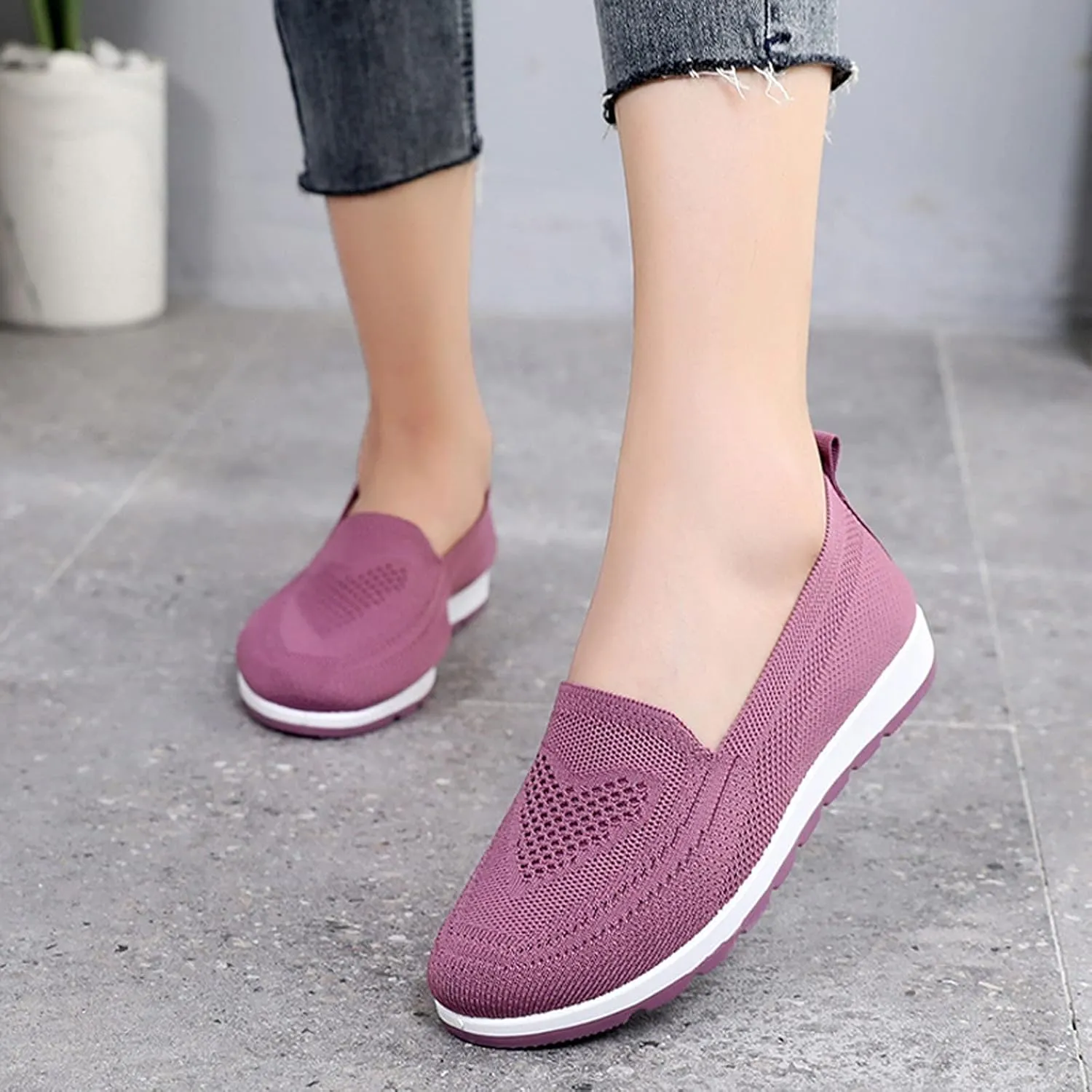 Women's Slip on Sneakers with Arch Support Breathable Walking Shoes Orthopedic Running Shoes 2024 Outdoor Sneakers