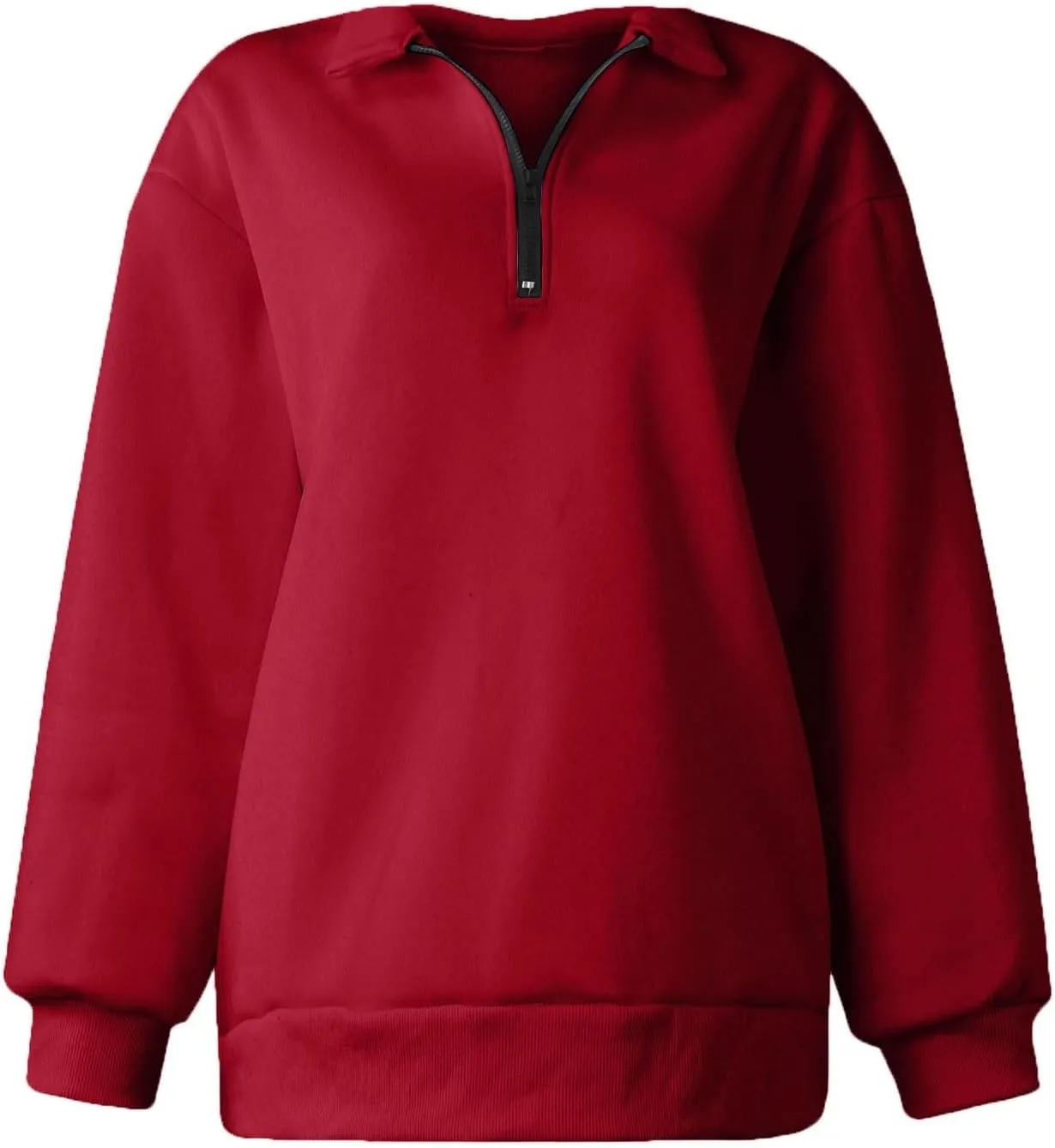 Women'S Sportswear Loose and Comfortable Casual Loose Half Zipper Long Sleeved Sweatshirt