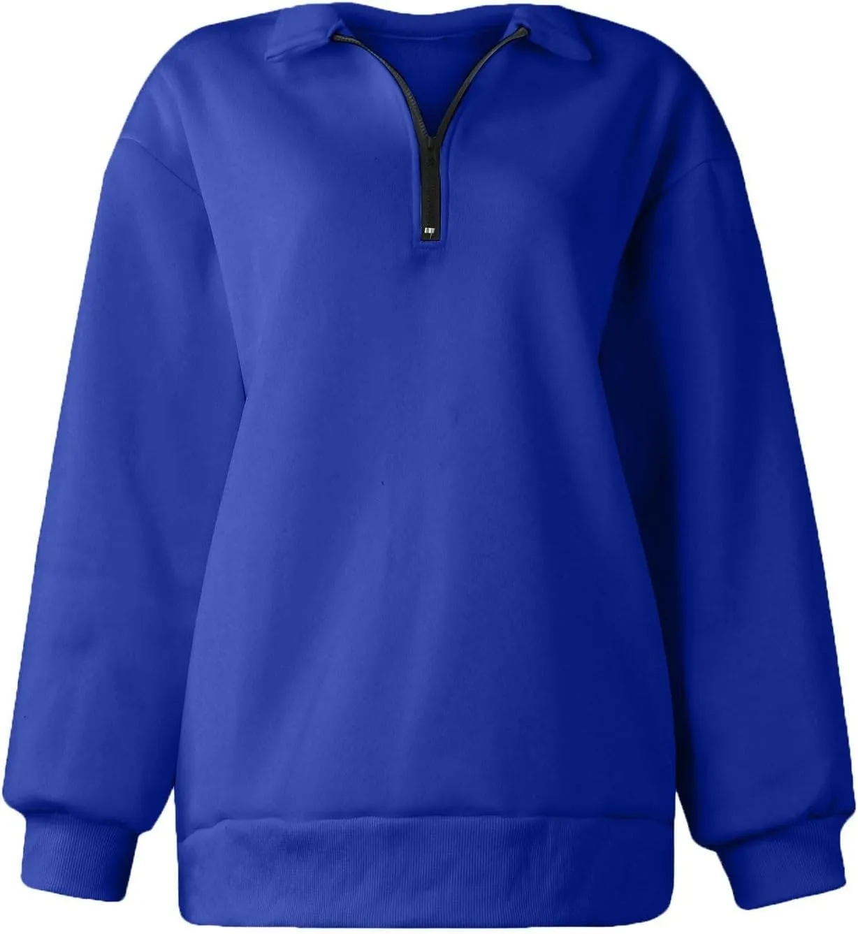 Women'S Sportswear Loose and Comfortable Casual Loose Half Zipper Long Sleeved Sweatshirt