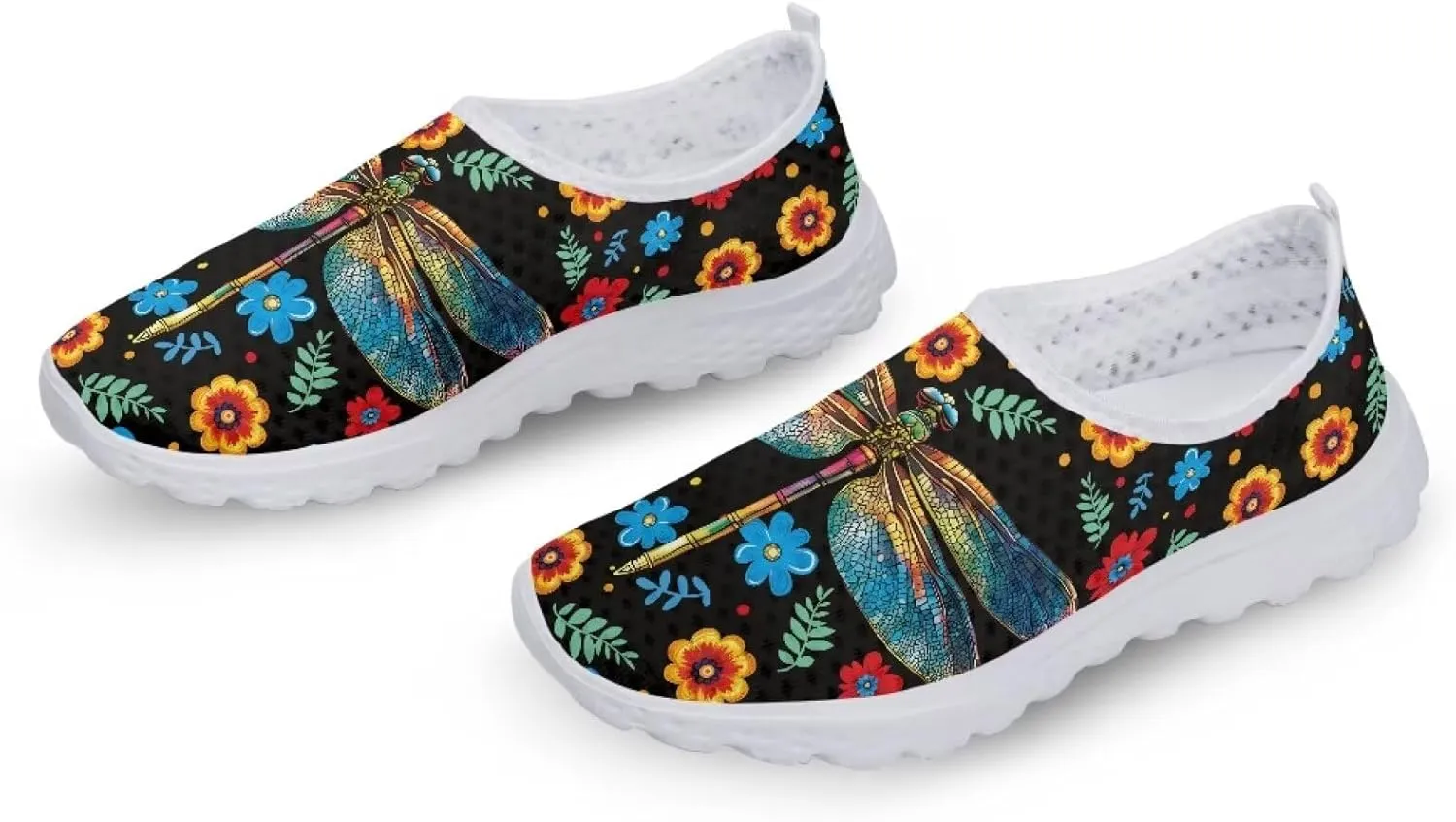 Women's Walking Shoes, Breathable Slip on Tennis Shoes Comfortable Sneakers, Casual Mesh Lightweight Athletic Sneakers