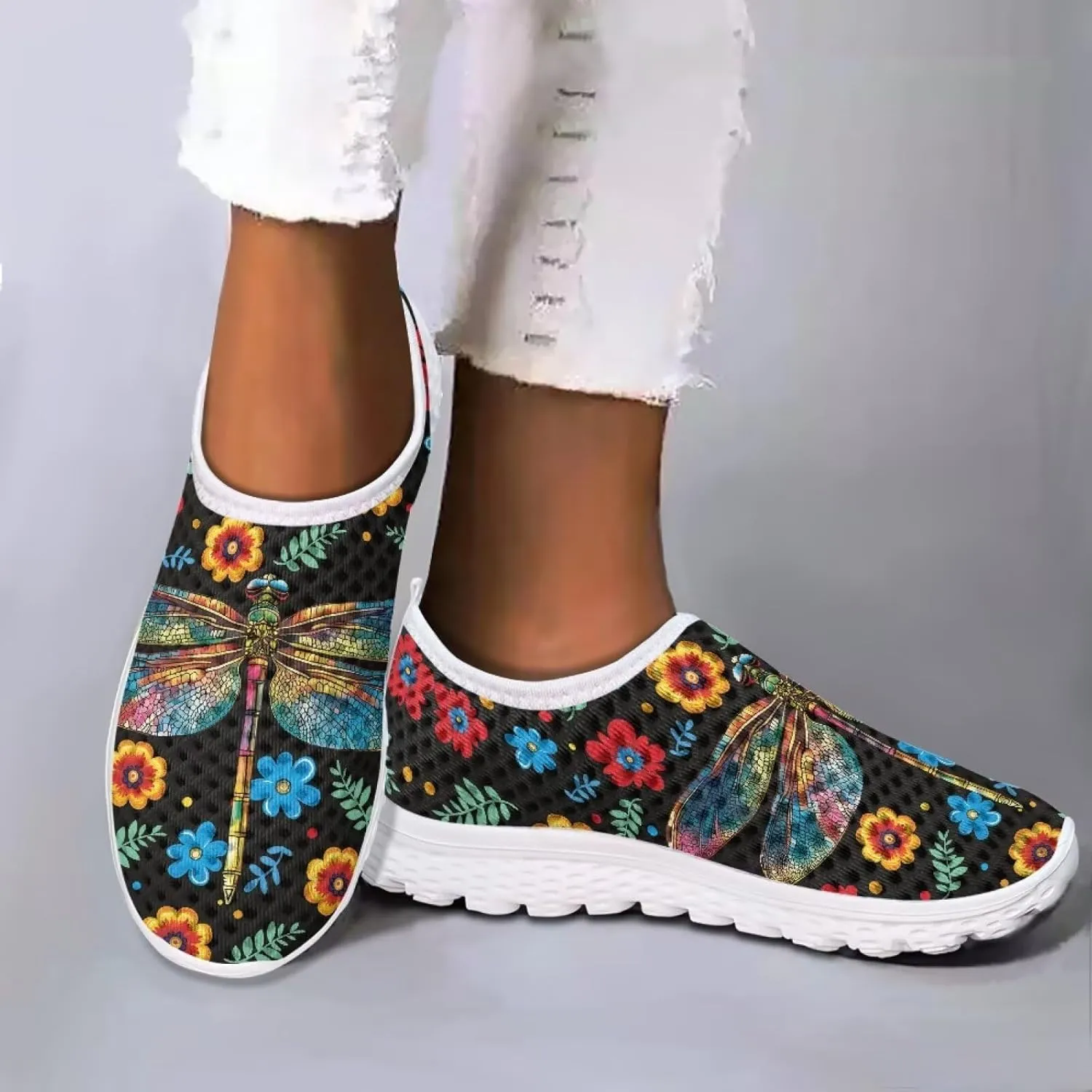 Women's Walking Shoes, Breathable Slip on Tennis Shoes Comfortable Sneakers, Casual Mesh Lightweight Athletic Sneakers