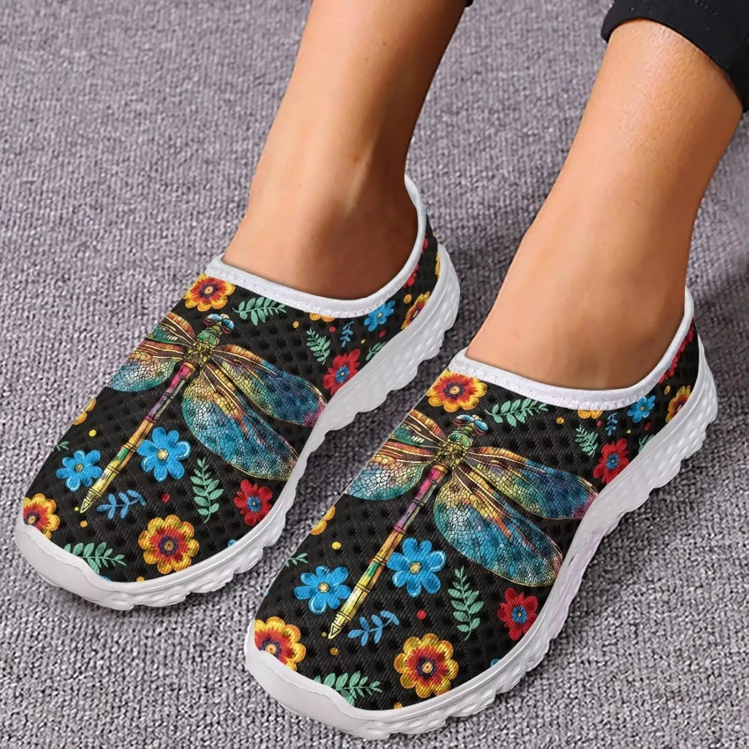 Women's Walking Shoes, Breathable Slip on Tennis Shoes Comfortable Sneakers, Casual Mesh Lightweight Athletic Sneakers