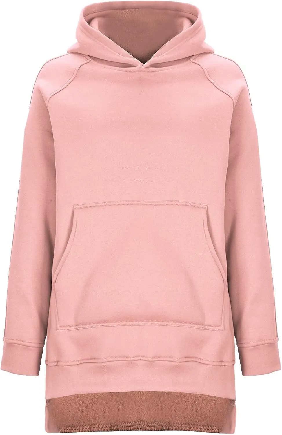Women's Winter Oversized Hoodies Stylish Long Sleeve High Split Hem Pullover Casual High Low Sweatshirt With Pocket