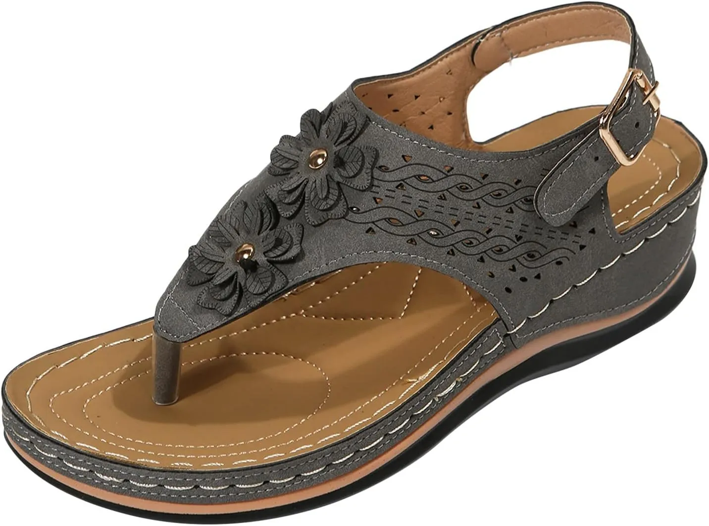 Womens with Arch Support Walking Sandals Orthopedic Recovery Slides Comfortable Adjustable Straps Thick Cushion Summer Beach Casual Outdoor Footwear
