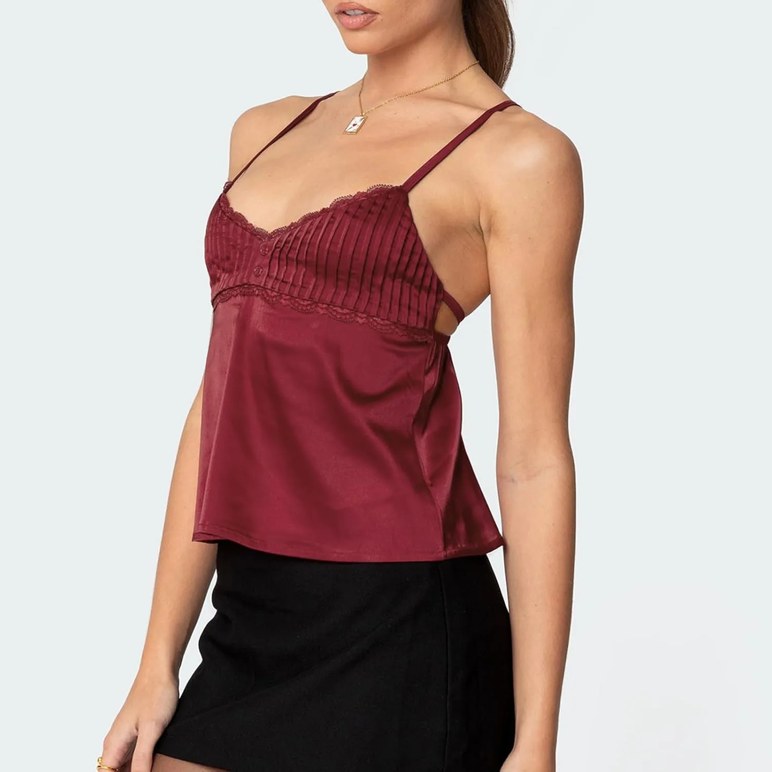 Y2k Strappy Ruched Tank Tops Women Sleeveless Backless V Neck Bow Camisole Going Out Flowy Cute Summer Cami Tops