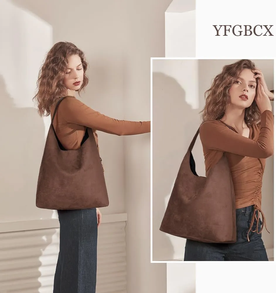 YFGBCX Tote Bags for Women Work Bags Suede Slouchy Bag Hobo Handbag Office Tote Handbag