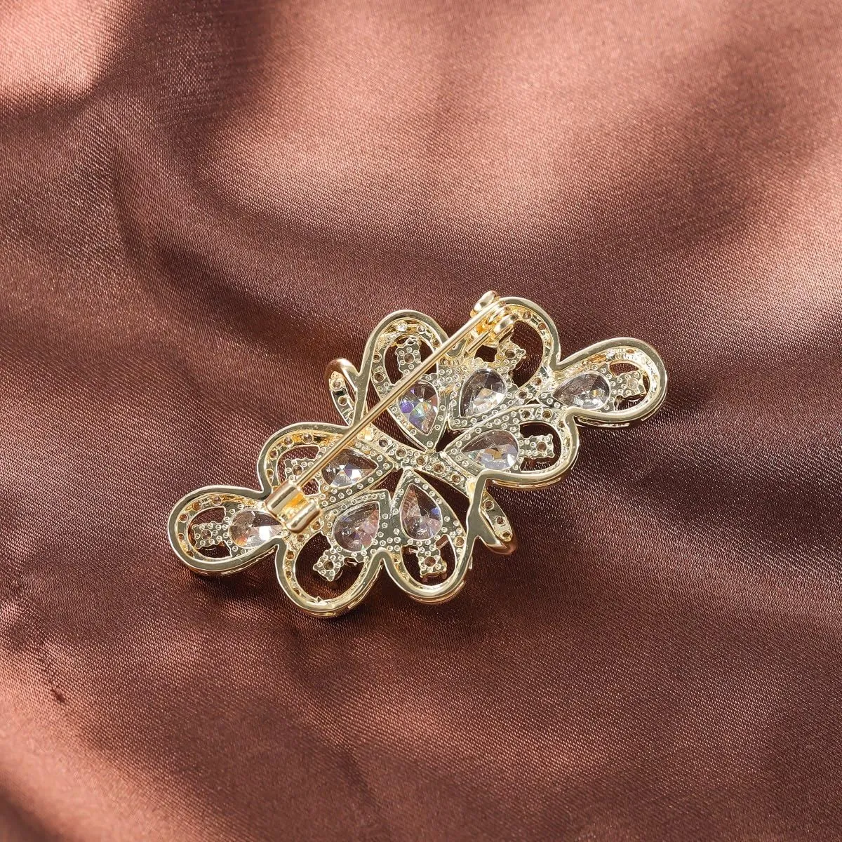 YOQUCOL Cubic Zirconia Crystal Rhinestone Wedding Brooch Pin for Women Brides Jewelry
