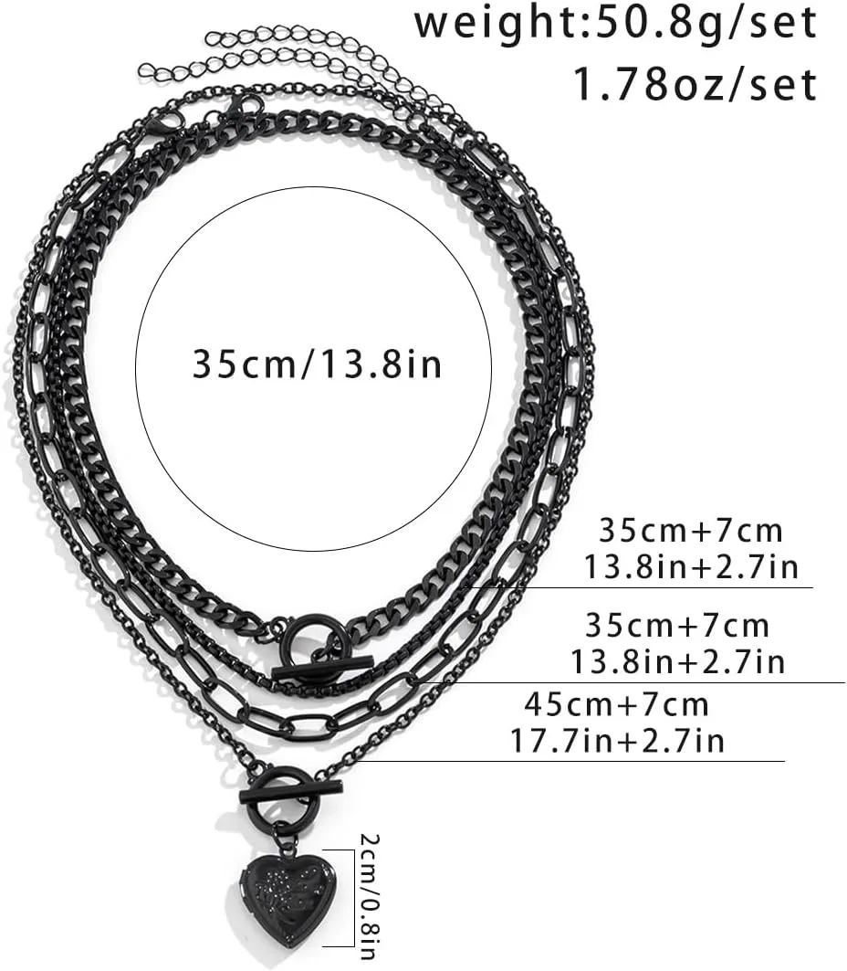ZMANYIJEW 4pcs Layered Gold Necklaces for Women,Chunky Gold Necklace Herringbone Paperclip Chain Necklace for Women Teen Girls Retro Coin Medallion Pendant Necklaces for Mother's Day