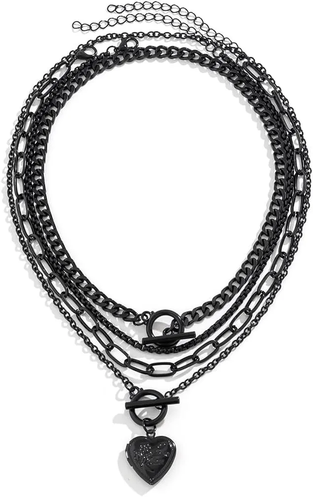ZMANYIJEW 4pcs Layered Gold Necklaces for Women,Chunky Gold Necklace Herringbone Paperclip Chain Necklace for Women Teen Girls Retro Coin Medallion Pendant Necklaces for Mother's Day