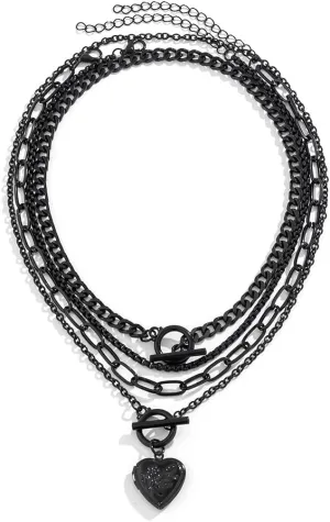 ZMANYIJEW 4pcs Layered Gold Necklaces for Women,Chunky Gold Necklace Herringbone Paperclip Chain Necklace for Women Teen Girls Retro Coin Medallion Pendant Necklaces for Mother's Day